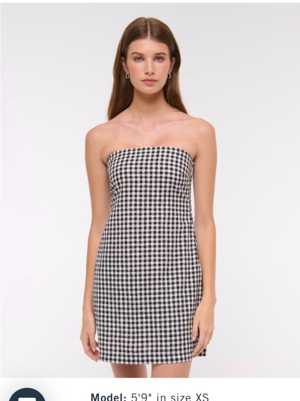 Abercrombie Strapless Black and White Gingham Mini Dress